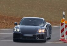 Электрический Porsche 718 Cayman впервые замечен на тестах